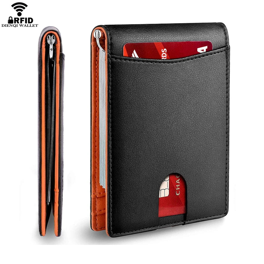 RFID Credit Card Holder Men Wallets Money Clip Luxury Slim Thin Mini Wallet Male Small Short Purse Minimalist Billfold Wallet