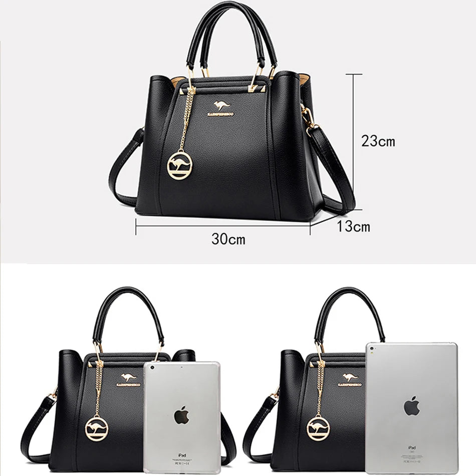 2024 Luxury Women Designer 3 Layers Shoulder Crossbody Bag Ladies Large Capacity Leather Handbags Shopper Brand Messenger Totes