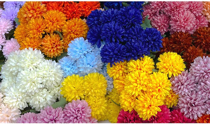 9 Heads Artificial Flowers Ball chrysanthemum Hydrangea Home decor Green Plant Bouquet Bridal Bouquet DIY Wedding Decoration