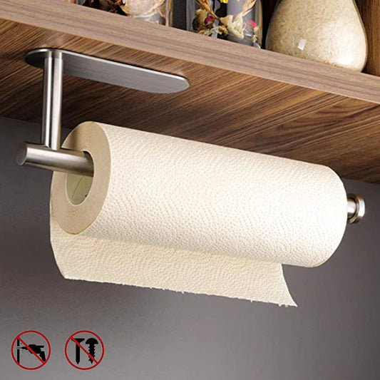 Portarrollos de papel higiénico autoadhesivos sin perforaciones, para baño, cocina, toallero