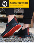 Manlegu Air Mesh Steel Toe Work Shoes Breathable Working Shoes Women Man Safety Shoes Lightweight Puncture-Proof Safety Boots