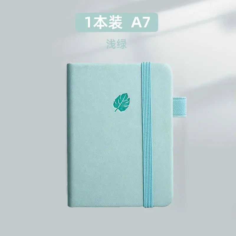 Mini A7 Pocket Notebook Handmade Leather 100Sheets Notepad Portable Travel Diary Planner Schedule Kawaii School Office Supplies