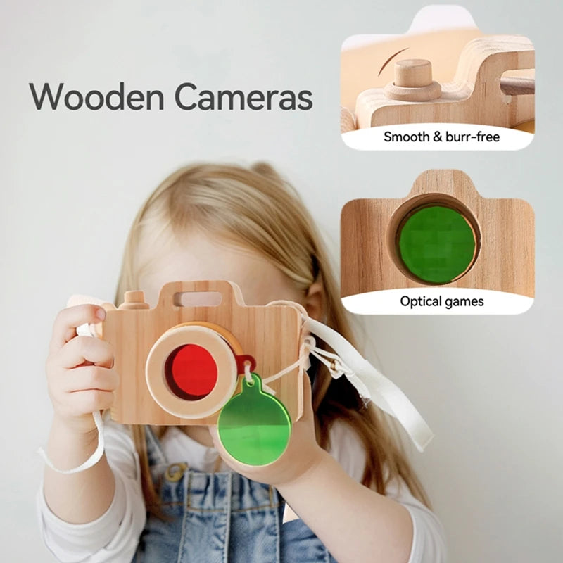 1Pc Wooden Baby Montessori Toys Fashion Camera Pendant Toys for Kids Outdoor Toys Gift Children Wooden Presents Kids Gifts