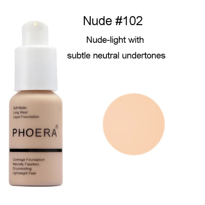 30ml phoera fundação base de maquiagem creme mineral toque branqueamento corretivo macio fosco óleo-controle ofertas quentes fundação tslm1