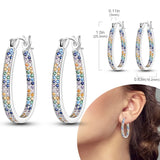 925 Sterling Silver Hypoallergenic Hoops Earrings com zircônia, jóias elegantes para mulheres e meninas, alta qualidade