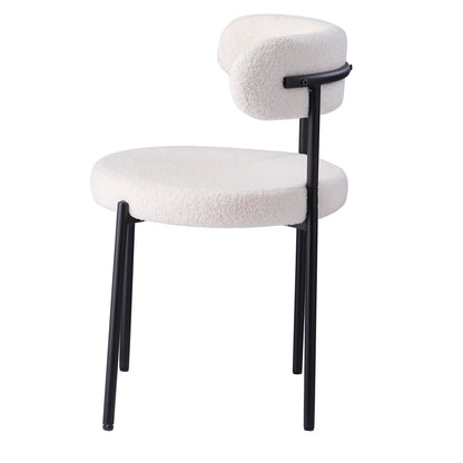 EGOONM 4Pcs Nordic Style Dining Chairs Upholstered Kitchen Chairs with Teddy Velvet Chair Home Desk Dining Room Kitchen Chairs