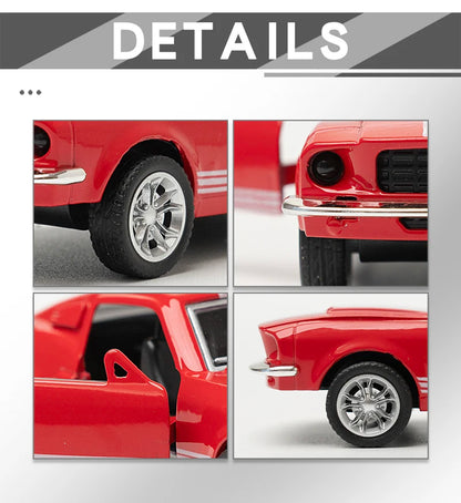 1:36 Alloy Diecast Mustang Classic Vintage Car Model Pull Back Car Miniature Vehicle Replica For Collection Gift