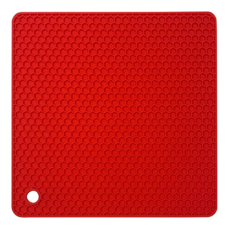 18cm Square Silicone Mat Heat Resistant Potholder Dining Table Placemat Non-slip Pot Holder Cup Coaster Kitchen Accessories