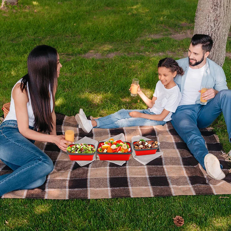 Collapsible Food Storage Containers Silicone Bowls with Lids-Perfect for Meal Preppers,Lunch,Picnics, Kitchen Use,and Travelers