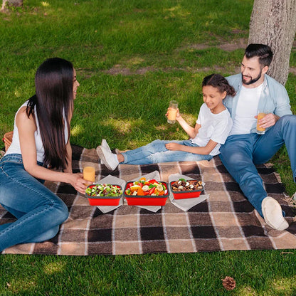 Collapsible Food Storage Containers Silicone Bowls with Lids-Perfect for Meal Preppers,Lunch,Picnics, Kitchen Use,and Travelers