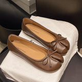 Summer Women's Bowknot Flat Tabi Ninja Shoes Pig Toe Slippers Lazy Person Horse Hoof Shoes Women Split Toe Mocassines Loafers