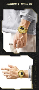 NAVIFORCE Luxury Quartz Watch for Men Honeycomb Dial Design Stainless Steel Wristwatch Dual Display Digital Watches Male Clock