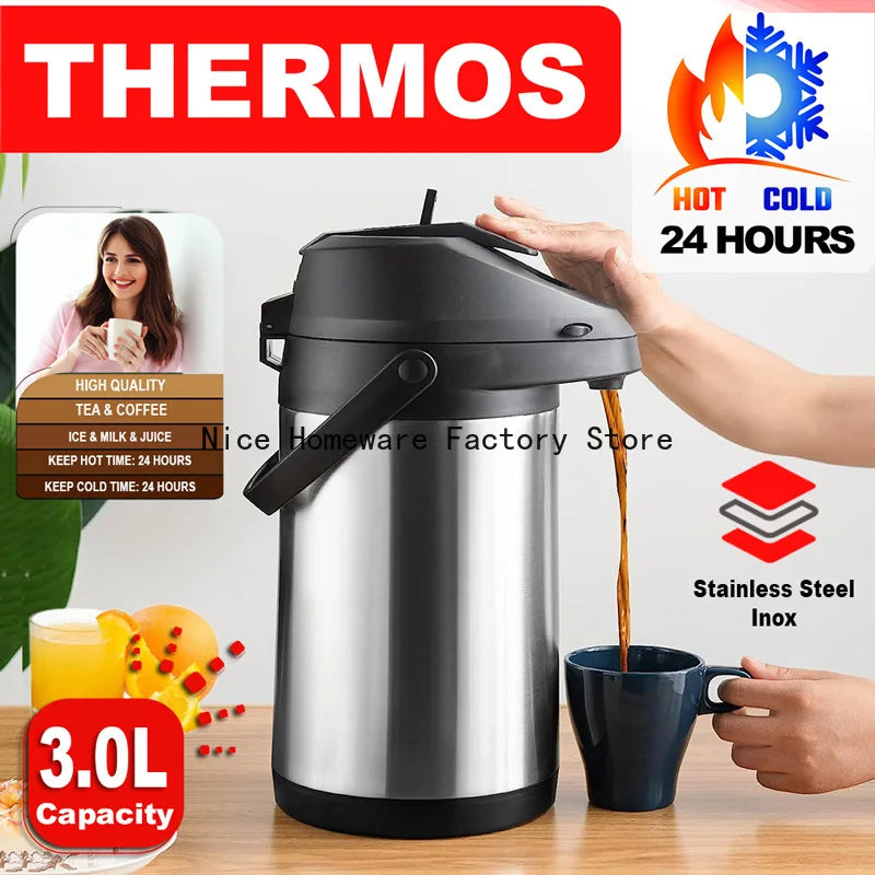 Stainless steel hot water bottle thermos vacuum insulation warm pot Inox Coffee Carafe Thermal Termo para mate carrafa termica