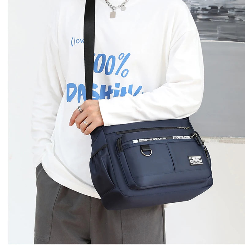 Men's Messenger Crossbody Shoulder Bags Men Small Sling Pack For Work Business Waterproof Oxford Packs Satchel Purse