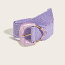 1PC Boho Summer Elastic Wide Waist Belt Women's Decorative Woven Belt for Dresses Suits Beach Vacation Casual Outfits
