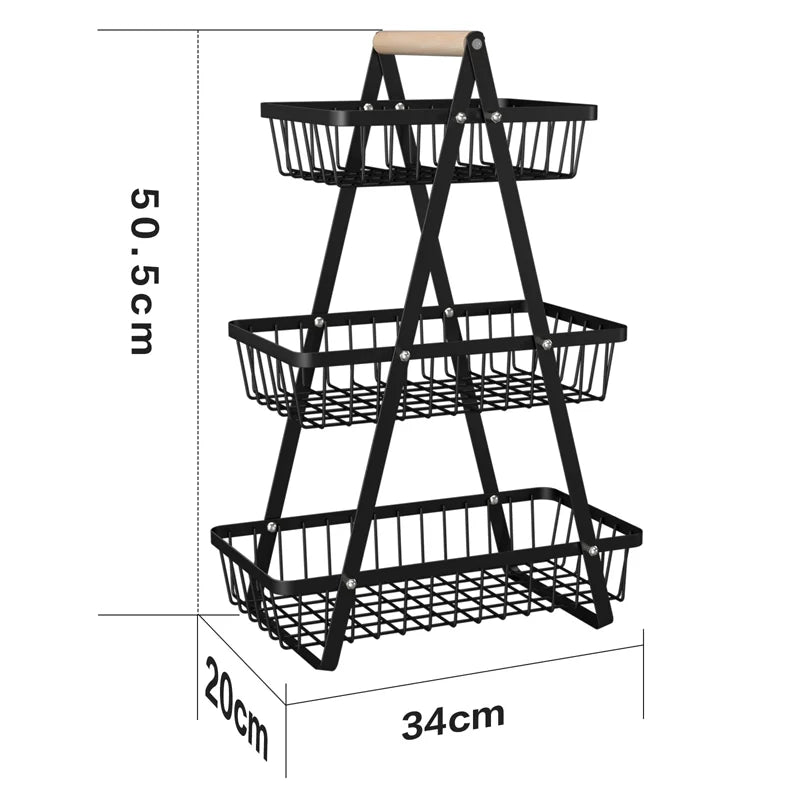 Double Layer Multifunctional Storage Basket, Desktop Shelf, Snack And Fruit Storage Table, With Two Layers Of Storage On Top