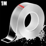 Cinta adhesiva de doble cara nano de 1 m/3 m, transparente, resistente, resistente, multiusos, reutilizable, resistente al agua.