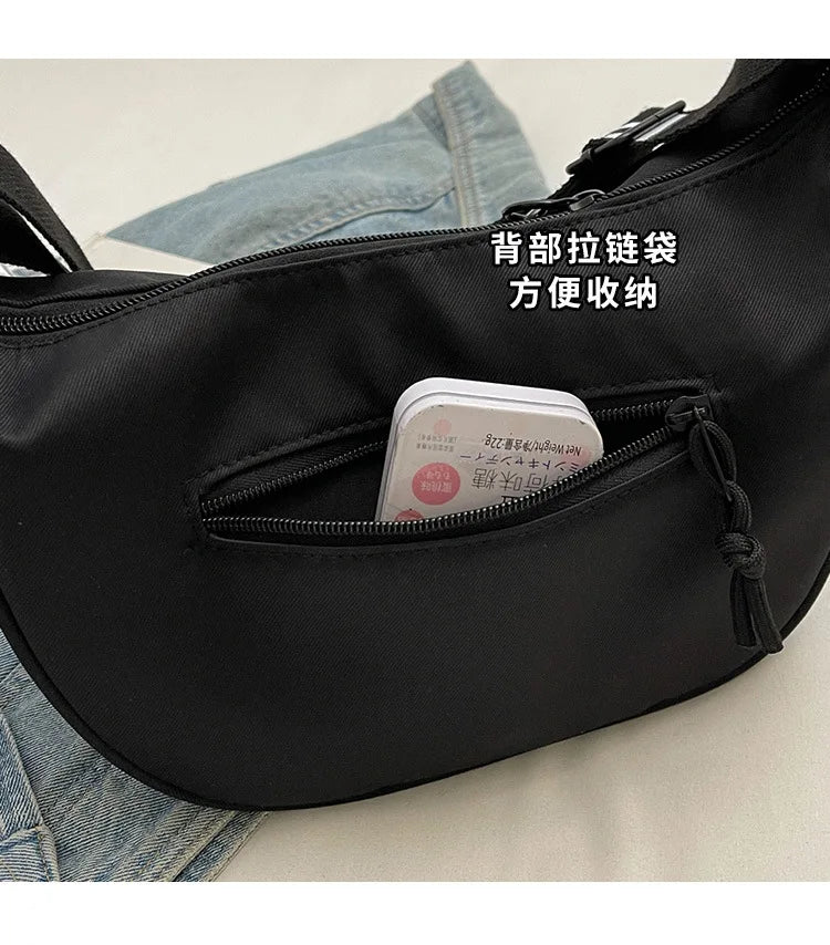 2024 New Fashion Crossbody Bag Simple Wide Shoulder Strap Design Single Shoulder Bag Original Style Commuting Dumpling Women's Bag