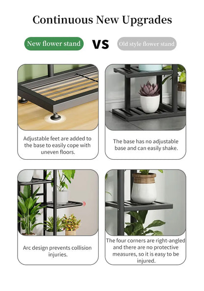 Plant Stand Flower Stand 4/6/8 Tier Flower Pot Shelf Balcony Indoor Multi-layer Storage Rack Succulent Plant Flower Rack