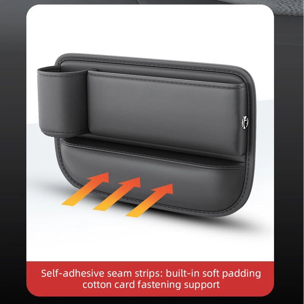 Universal Car Seat Gap Organizer Storage Box Multifunction Leather Crevice Side Storage Pocket Wallet Keys Card with Cup Holder