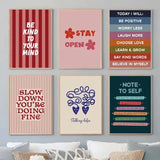 Be Kind To Your Mind Mental Health Psychological Canvas Posters Inspirational Quotes Wall Art Printed Picture Therapy Home Decor