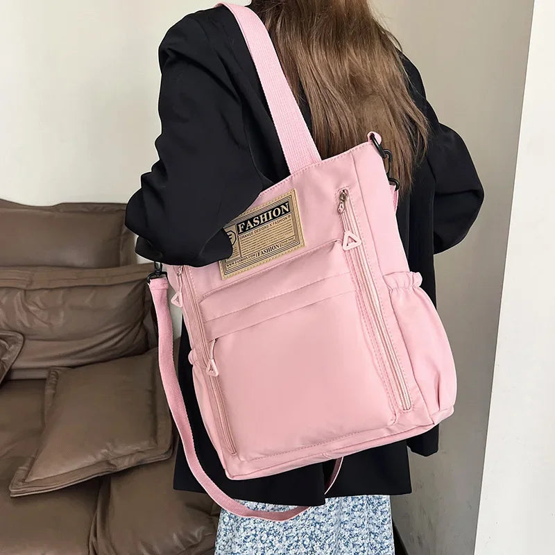 Student Makeup Tote Bag Korean Version Color Blocked Crossbody Bag Women's Fashionable Nylon Single Shoulder Handbag