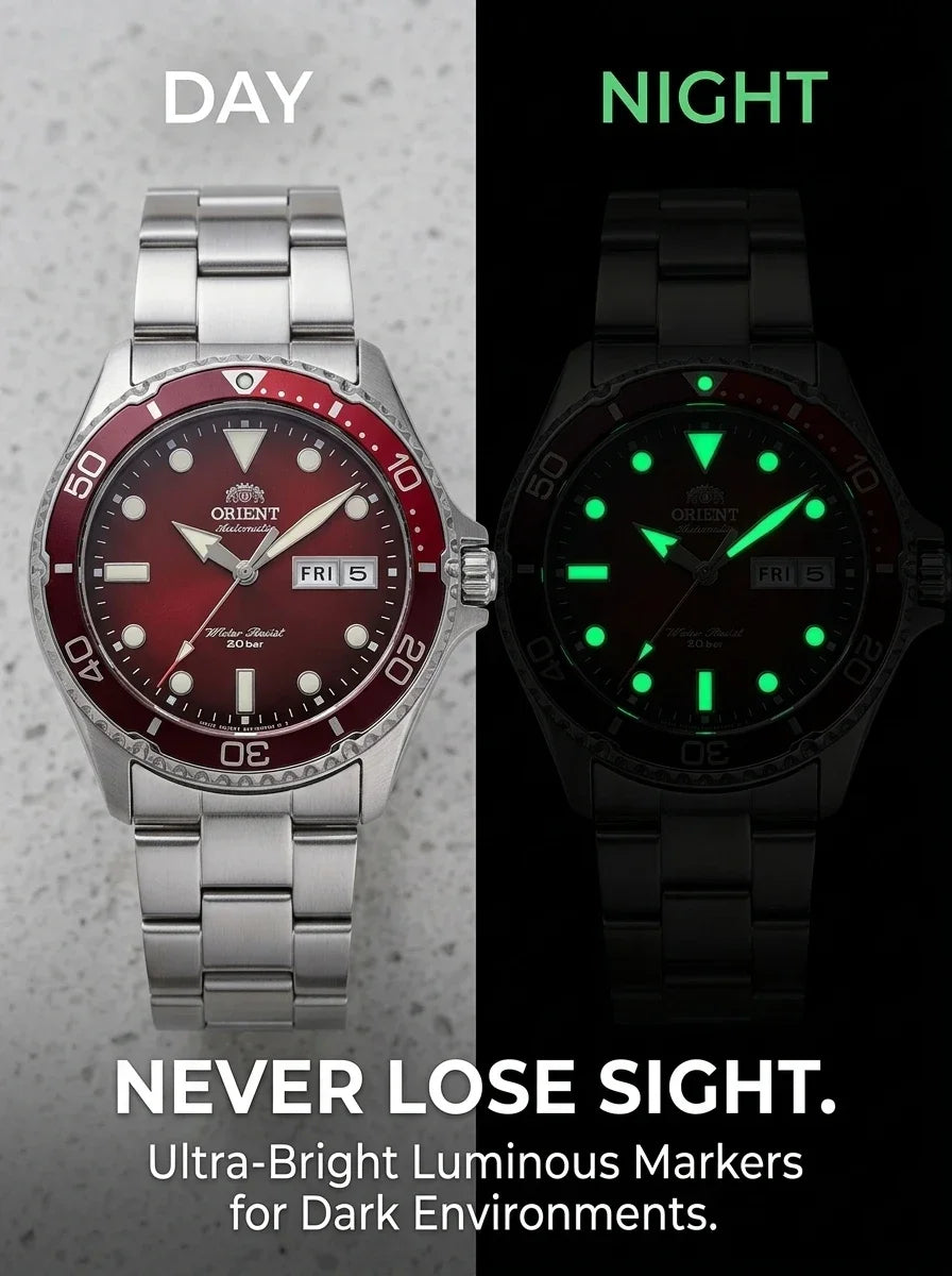 Relogio masculino automatico diver de mergulho em alo inox a prova de agua 200 M