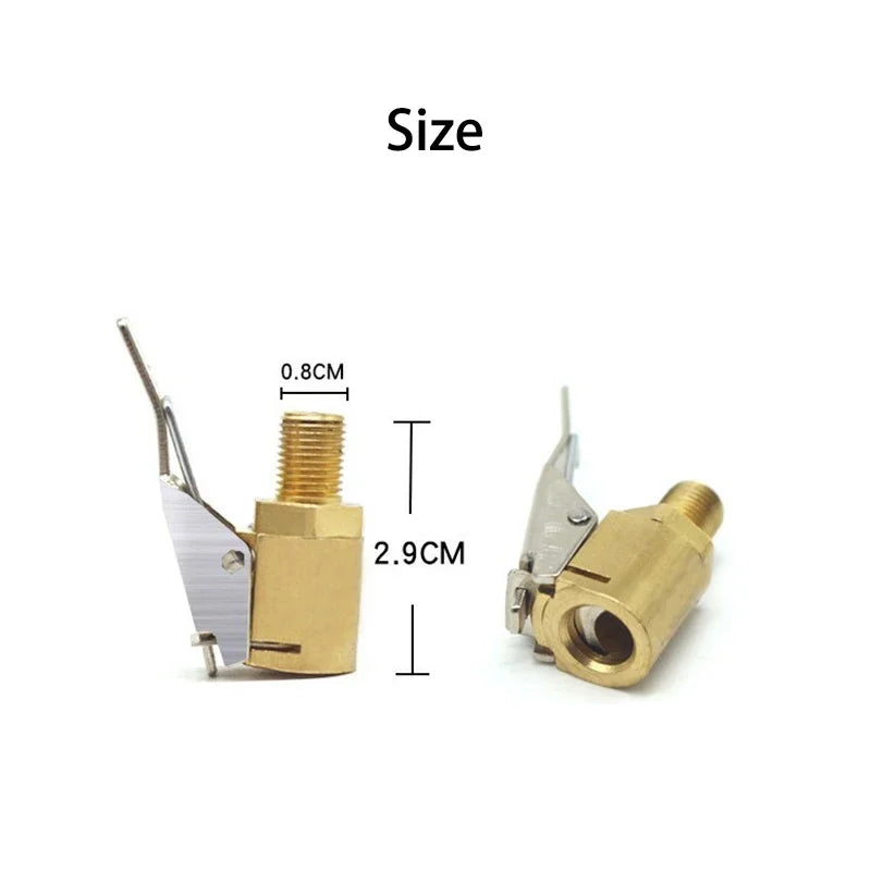 Bomba inflável para pneu de carro, mandril de ar, conector de válvula, adaptador de latão, válvula de roda de pneu automático, bomba inflável