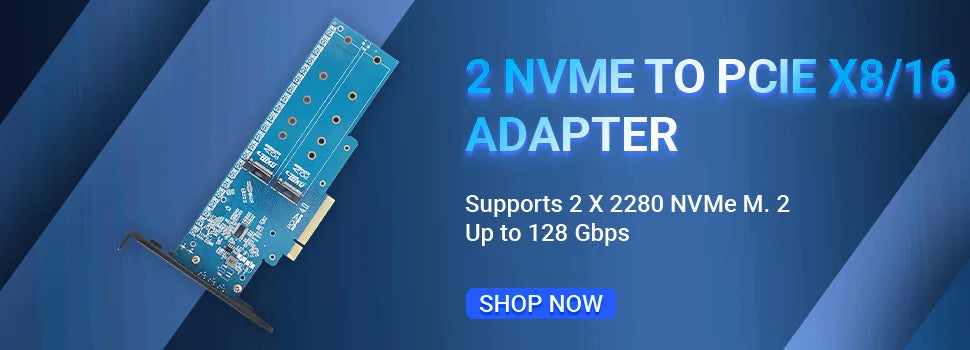 JEYI VolleyStar PCIE To NVMe Adapter With Aluminum Alloy  Heatsink, M.2 RGB PCIe 4.0 Card With 1/2U Low Standard Profile Bracket