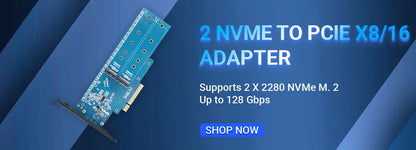 JEYI VolleyStar PCIE To NVMe Adapter With Aluminum Alloy  Heatsink, M.2 RGB PCIe 4.0 Card With 1/2U Low Standard Profile Bracket