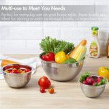 Mixing Bowls with Lids and Non-Slip Bases, Stainless Steel Mixing Bowls Set for Baking, Nesting Storage Bowls, JT227, 6 Pcs