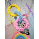 Chew-Proof Triple Ring Cotton Rope Toy - Hand-Braided Knot Ball for Aggressive Chewers Multi-Pet Enrichment Puzzle for Hamsters