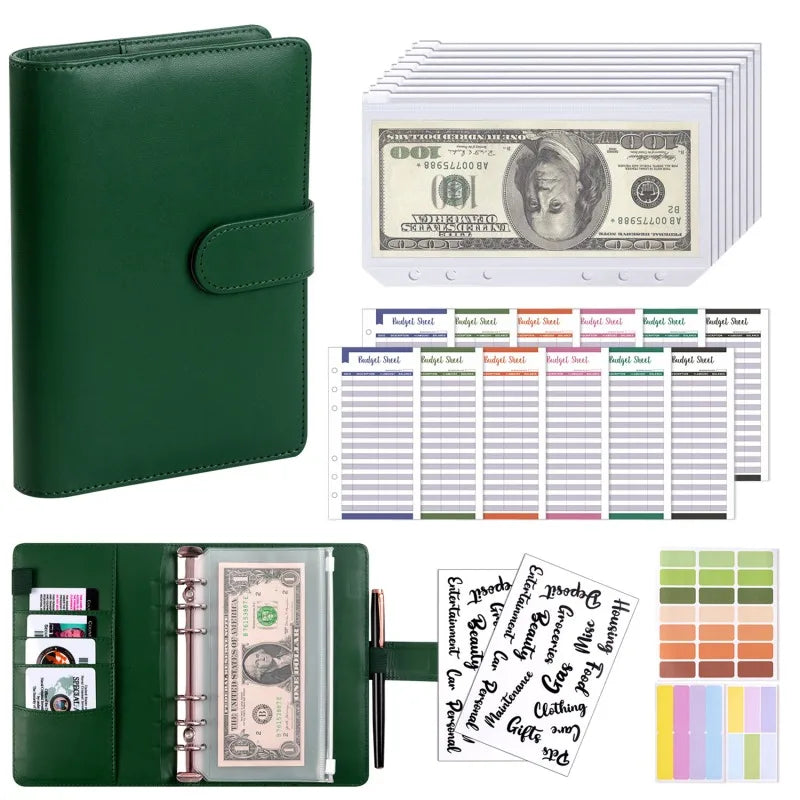 New Budget Plan Notebook A6 Cash Envelope Saving Money 6 Holes Binder for Financial Management A6 Loose-leaf Notebook Binder