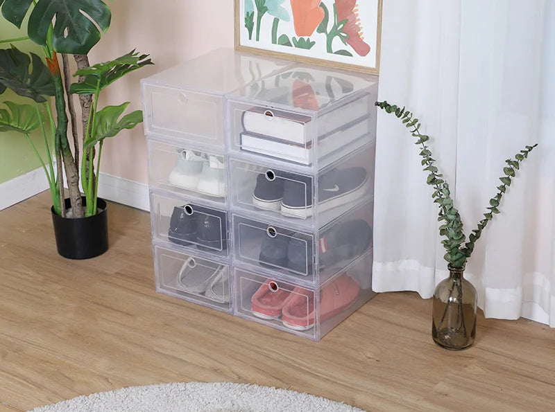 6pcs/set Antioxidant shoe cabinet High Transparent slippers sneakers storage shoes box dustproof shoe organizer box