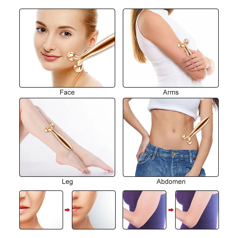 3D Face Rolling Massager Facial Lift Manual Roller Massager Y Shape 360 Rotating Wrinkle Remover Body Massager Skin Care Tools