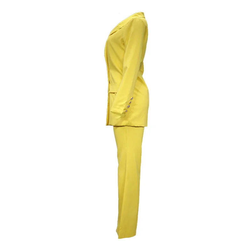 Women's Clothing 2023 Autumn New Solid Color Casual Suit Wide-leg Pants Suit Two-piece Suit Ensemble Femme 2 Pièces été