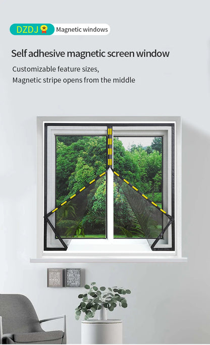 Black，Mosquito net magnetic screen air curtain invisible customized size，Magnetic stripe opens from the middle，motorhomes， car