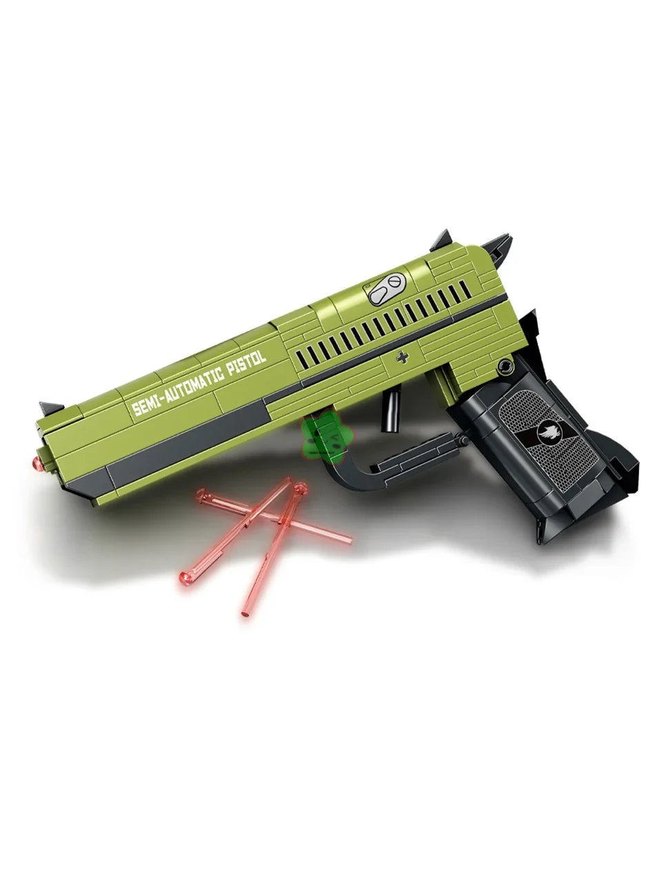 Technical Building Blocks Toys Gun Scorpion Uziel Submachine Magnum Eagle USP Pistol WW2 Military SWAT Weapon Model For Children