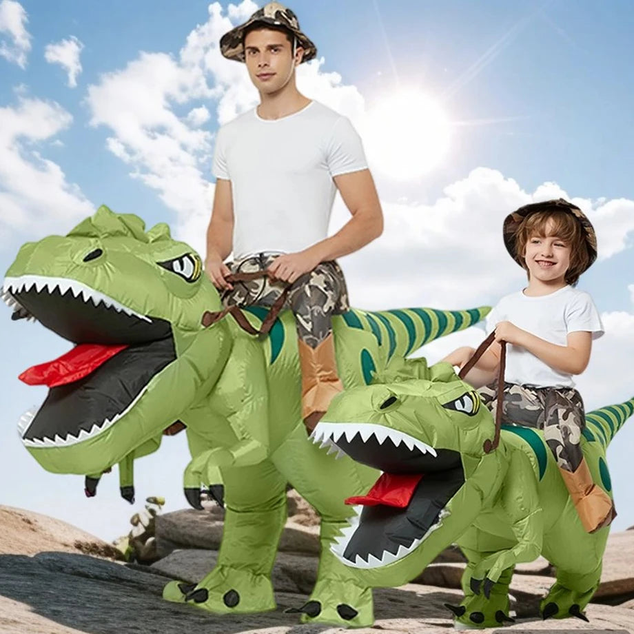 Animal Cartoon Riding T-Rex Inflatable Costume Nursery Kids Dinosaur Role-Playing Game Adult Kids Chasing Game Birthday Gift