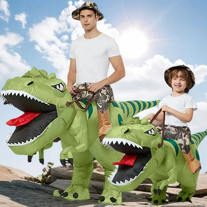 Animal Cartoon Riding T-Rex Inflatable Costume Nursery Kids Dinosaur Role Playing Game Adult Kids Chasing Game Birthday Gift