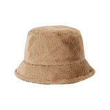 Winter Rabbit Plush Fisherman Hats for Women Girl Bucket Hat Windproof Leopard Soft Faux Fur Wide Brim Lady Women Artist Cap