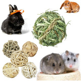 10 Styles 7CM Chewing Braided Ball Guinea Pig Rabbit Hamster Small Animal Play Pet Interactive Chew Toy Natural Grass Ball
