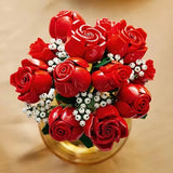 Creative 8 bouquets of eternal flowers, roses, orchids, succulents, building blocks, bonsai toys, gifts for girls and children
