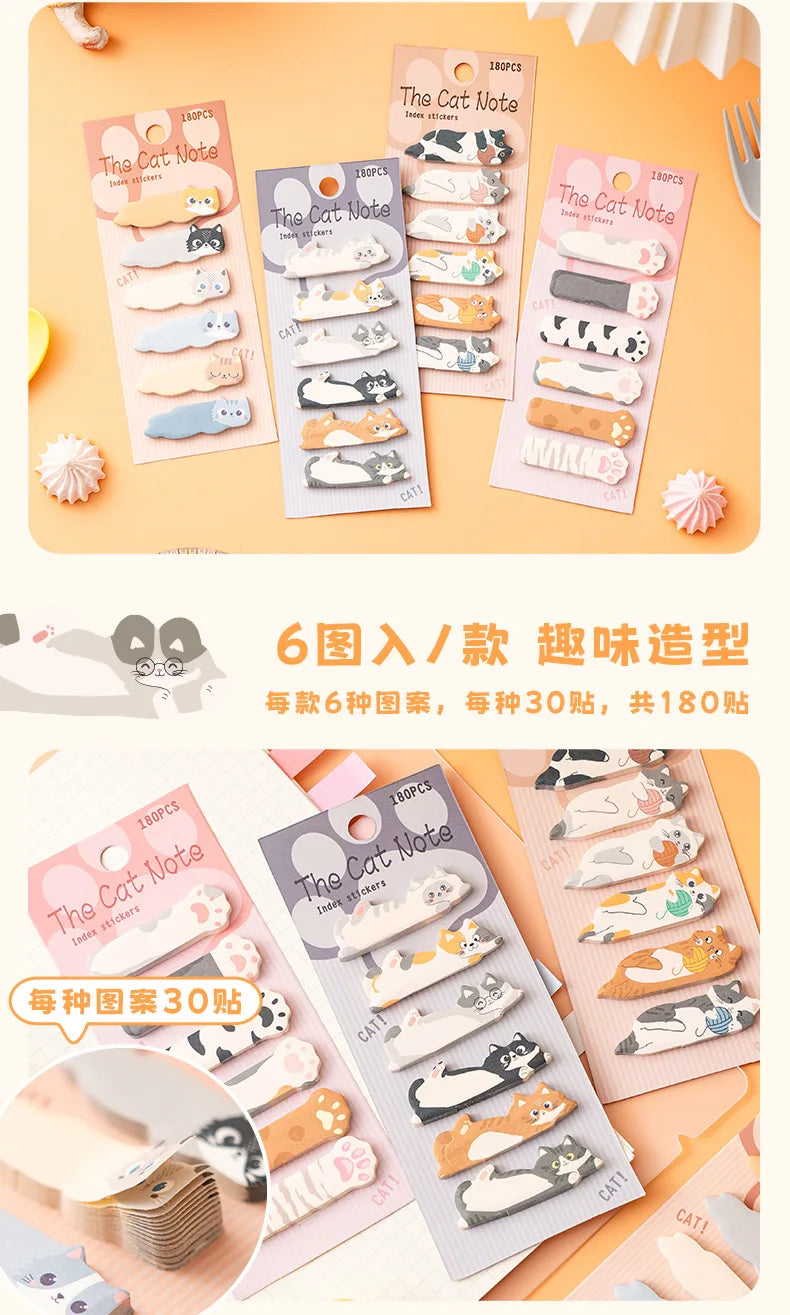 1 Set Stationery DIY Leisure Cat Series Cute Paper Memo Pad Sticker Post Sticky Notes Notepad School Office Supplies