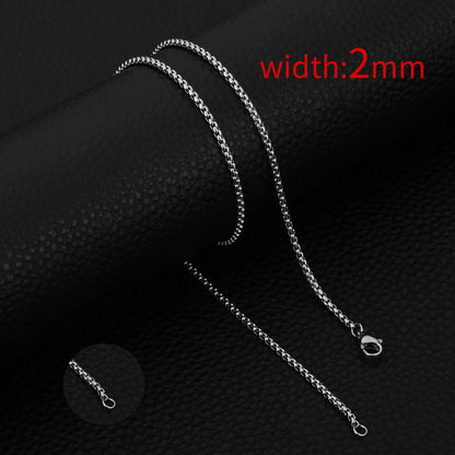 Collar HIYEE de cadena clásica de cuerda para hombre, ancho de 2/3/4/5 mm, cadena cubana tipo fígaro de acero inoxidable, joyería para hombre y mujer.