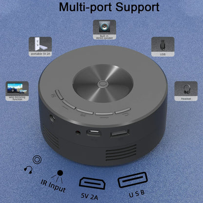YT200 Smart Projector LED HD TV Video Projetor for 4K 1500 Lumens Android Same Screen Home Cinema Outdoor Portable Projetor
