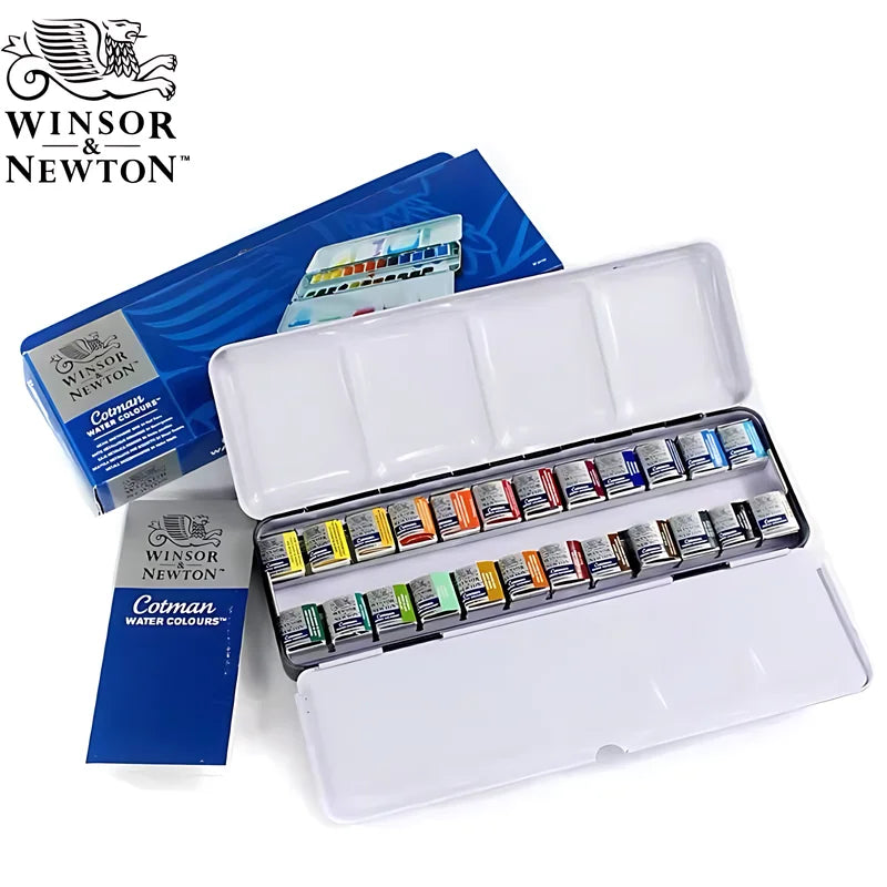 Winsor & Newton Cotman High-Quality Watercolor Paint 24-Color Half-Pan Artist Art Student Special Sketch Paint Set
