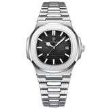 Poedagar-2022 New Luxury Quartz Watch Men Business Waterproof Watches Male Luminous Date Stainless Steel Square Watch 
