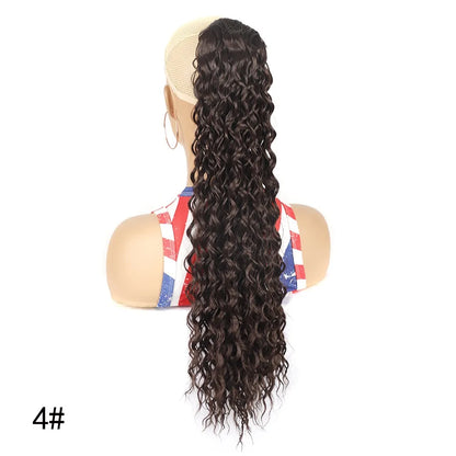 H&STAR 22 Polegadas Longo Sintético Kinky Curly Cordão Rabo de Cavalo Envoltório Rabo de Cavalo Clipe em Extensões de Cabelo para Mulheres