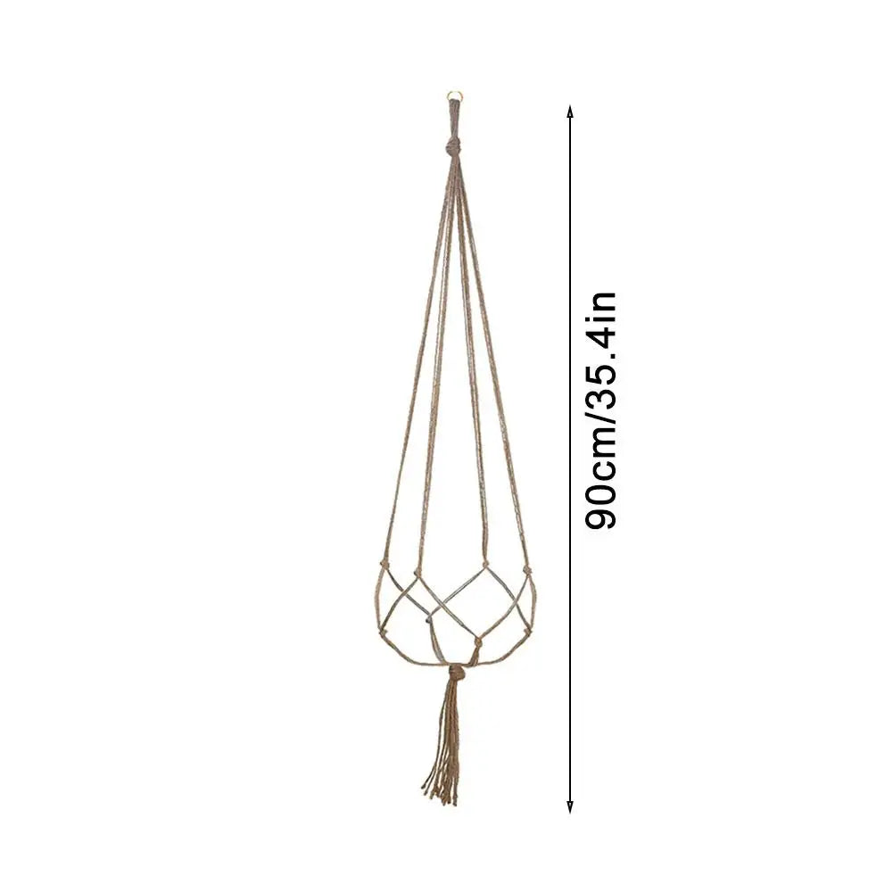 1pcs Braided Rope Hanging Basket  Flower Pot Straw Macrame Net Hanger Garden Holder Craft Plant Balcony Decor Accessories